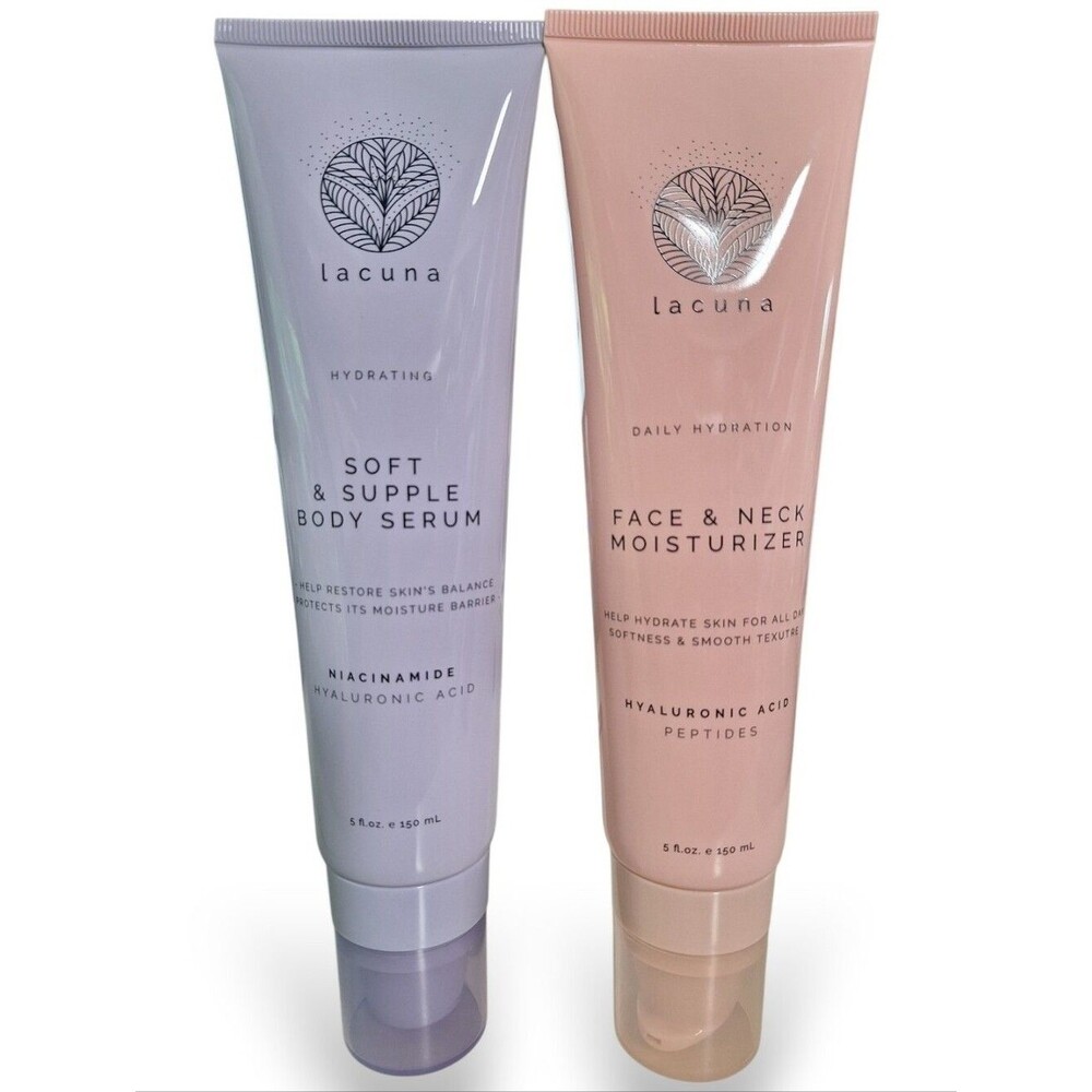 Lacuna Face & Neck Moisturizer Pink Tube & Body Serum Purple Tube